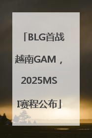 BLG首战越南GAM，2025MSI赛程公布